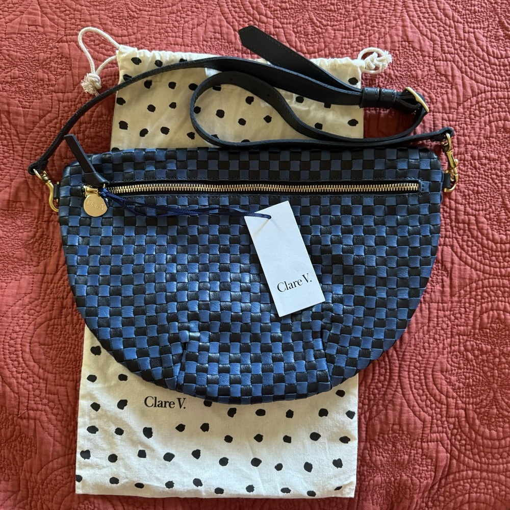 Clare V Grande Fanny Blue Woven - Picture 2 of 4